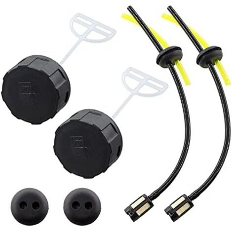VURAHOME - Lot de 2 bouchons de réservoir avec tuyau dessence pour 33CC 43CC 52CC CG330 CG430 Débroussailleuse Fuxtec Güde Rotfuchs Zipper Timbertech Brast (1/4)