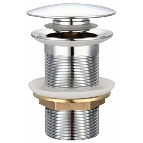 VURAHOME - Bonde de lavabo Standard-G 1 ¼ sans trop-plein Bonde universelle Bonde automatique de lavabo Cuivre chromé Pour lavabo sans trop-plein (1/5)
