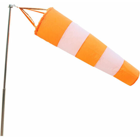 VURAHOME - Chaussettes coupe-vent - Sac de mesure du vent en polyester Ripstop - Pour les fermes et les parcs extrieurs de l'aroport -32In orange blanc (1/5)