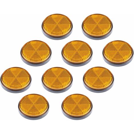 VURAHOME - Catadioptre Rond , Catadioptre Rond Soi Adhésif, Catadioptre Rond Remorque, Catadioptre pour Remorque Camion RV Caravane orange (1/5)