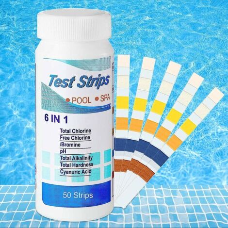 VURAHOME - Kit d'outils pour Papier Test,Test pour Piscine,Test de Qualité d'eau,Bandelettes de Test pour Piscine,Papier Test de Qualité d'eau sur Chlore, PH (1) (1/5)