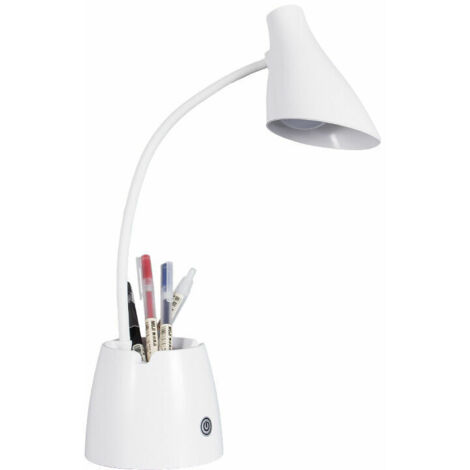VURAHOME - Lampe de bureau, lampe de bureau LED dimmable avec 3 modes d'éclairage, lampe de bureau pour enfant rechargeable 2000 mAh avec porte-stylo et support de téléphone, protection des yeux et co