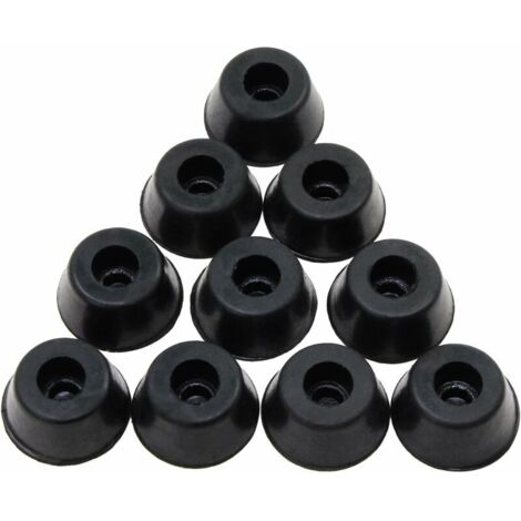 Cabinet Rond Noir Cas en Caoutchouc Table Chaise Jambe Pied Pied Pieds Protecteur Anti-dérapant Circulaire tampons de Pare-Chocs 17 x22 x 10mm 50 PCS (17 x22 x 10mm) (1/5)