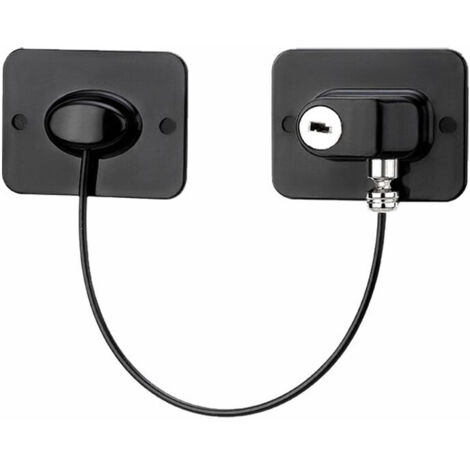 VURAHOME - Serrure de réfrigérateur pour enfant, serrure de porte fenêtre d'armoire de réfrigérateur avec 4 clés, câble de restriction de serrure adhésive solide porte enfant tiroirs de porte coulissa