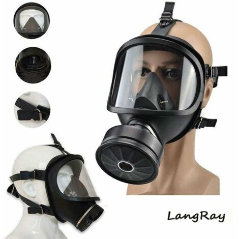 VURAHOME - Masque à gaz masque respiratoire militaire traitement anti-buée filtre air masque anti-poussière pour peinture poussière masque à gaz protection incendie grand champ de vision anti-poussièr (1/5)