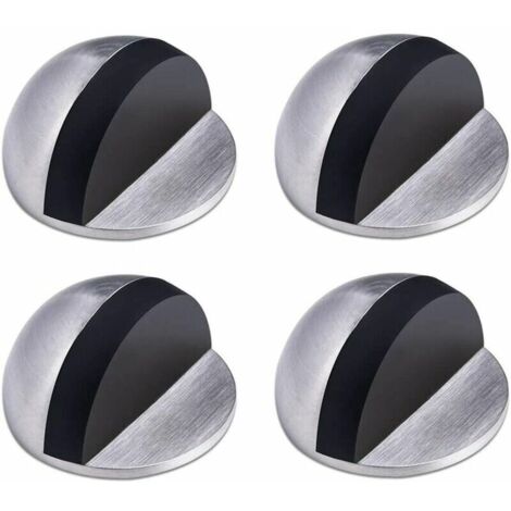 VURAHOME - Butée de Porte,Arret de Porte en Acier Inoxydable,Butée de Porte Adhesive,Butoir Porte au Sol,Butée de Porte en Caoutchouc ,Demi Lune Bloc Porte, pour la Maison et le Bureau,4 Pièces (1/5)