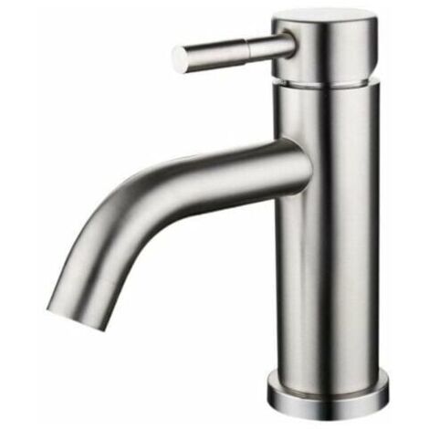 VURAHOME - Robinet de lavabo mitigeur de lavabo en acier inoxydable brossé mat (1/5)
