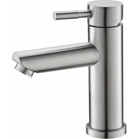 1PC Robinet En Acier Inoxydable 304, Design Moderne Robinet De Lavabo Réglable Chaud Et Froid Design Salle De Bains 175x150x50mm - Argent (1/5)