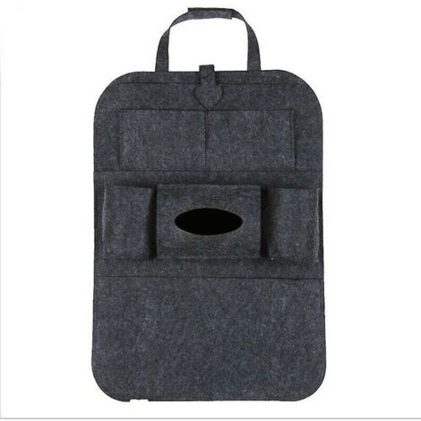 VURAHOME - 1Pc siège arrière universel voiture sac de rangement organisateur coffre élastique feutre sac de rangement 6 poches organisateur suspendu accessoires de voiture (1/3)