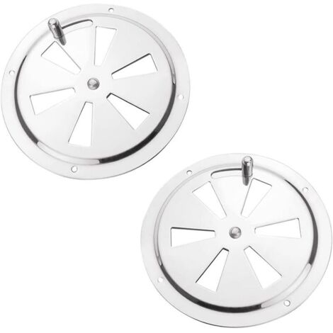Grille de Ventilation Ronde 2 Pièces Évent d'Aération en Acier Inox Grille de Ventilation Inox Grille D'évacuation Air Grille d'aération 125 mm,Ouverture d'aération Réglable pour Ventilation (1/5)