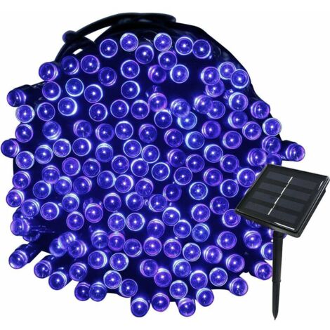 VURAHOME - Guirlande solaire Bleu 22M Guirlande Solaire 200 LED 8 Jeux de Lumière Guirlande Lumineuse Idéal pour Fête, Mariage, Anniversaire et Jardin Extérieur (1/5)