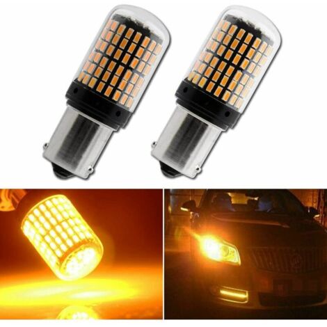 2Pcs Ambre 7507 Led Ampoule Pas Hyper Flash 1156 BAU15S PY21W Clignotant Ampoule (1/5)