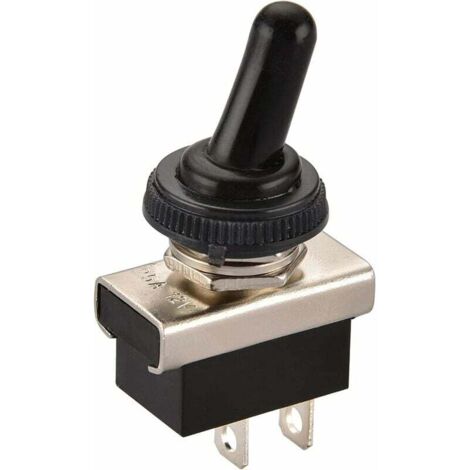 VURAHOME - Metal Interrupteur À Bascule Flip 12V 25A SPST On/Off 2 Position 2 Broches Pour Voiture Dash Light Avec Capuchon Imperméable À L'eau (1/5)