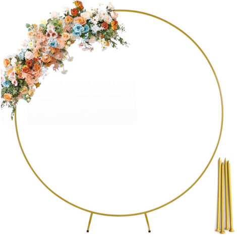 VURAHOME - Arche porte décorative pour mariage Rond Dia.2m couleur dorée (1/5)