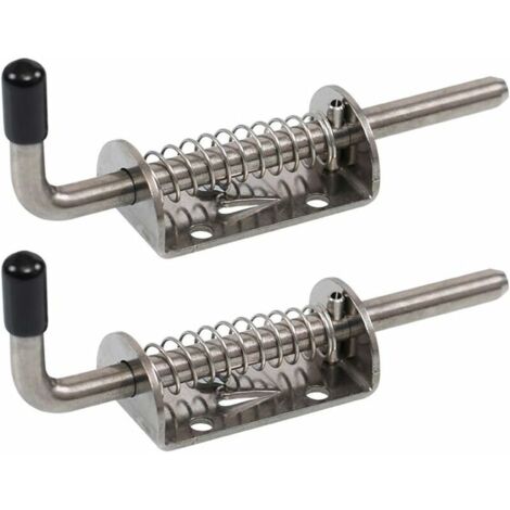 VURAHOME - Verrou Barillet Porte Ressort, 2 Pièces Barillet Porte Ressort Boulon, Loquet Ressort Robuste Métal, Loquet Ressort Robuste, Loquet Ressort Métal, Pour Portes Cabanon, Portes, Serrures Plan (1/5)
