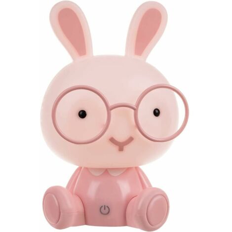 VURAHOME - Lampe LED veilleuse pour enfant lapin rose avec 3 niveaux d'intensité lumineuse (1/5)