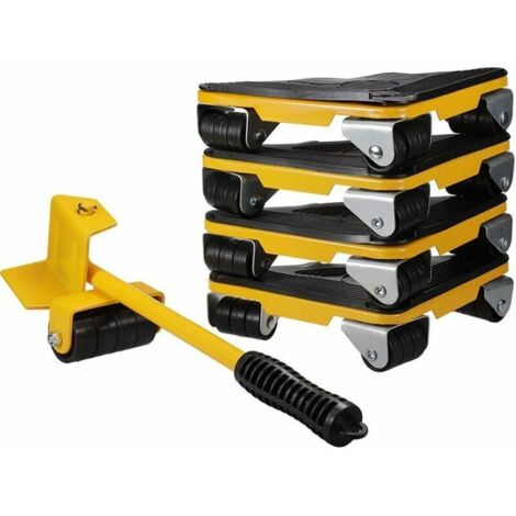 VURAHOME - Lève-Meubles Robuste, Kit De Déplacement De Meubles, Système De Déplacement De Meubles avec Roues, Peut Pivoter À 360 Degrés, Quatre Charges Maximales De 400 Kg / 870 LB (1/5)