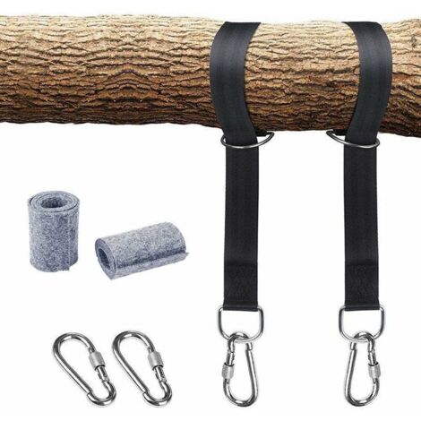 VURAHOME - Fixation De Balançoire 2 Pièces, Kit De Fixation De Hamac, Sangles De Hamac, Arbre De Balançoire Fixe, Corde D'Arrimage Pour Balançoire De Jardin (1/5)