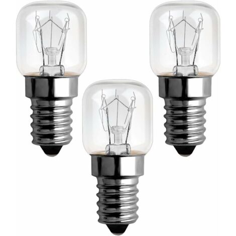 VURAHOME - Ampoule Four 25W 300 Degres E14 Dimmable, 3 Unité, AC220V-240V, Ampoule Incandescence E14 T22, 120LM Blanc Chaud 2300K, E14 Petit Culot à Vis Pygmy Lamps pour Micro-ondes, Four, Lampe à se (1/5)