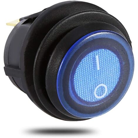 3 Broches Interrupteur à Bascule, 12V 16A Commutateur On/Off Rond avec LED Lumière Bleu pour Voiture Camion Commutateur de Contrôle Bouton Marche/Arrêt (1/5)