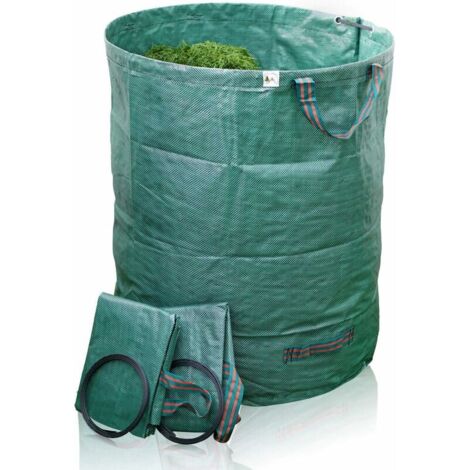 3er-Set Gartensäcke 272l – extra robuster 4-Griff-Gartensack + faltbarer und selbsttragender Behälter für Gras, Laub, Gartenabfälle, Grünschnitt (1/3)