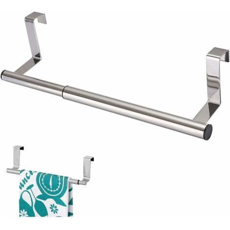 VURAHOME - Porte Torchons Cuisine, Porte Serviettes à Suspendre, Porte Torchons Sans Perçage, Porte Torchon Télescopique, Portes D'armoires D'épaisseur Inférieure à 2cm, Cuisine, Salle de Bain, Salon，