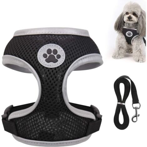 VURAHOME - Harnais Chien Anti Traction, Harnais Gilet Réfléchissant pour Chien Confort Réglable Sangle de Poitrine Légère et Respirante avec Laisse de Contrôle Facile pour Petit Chien de Taille Moyenn (1/5)