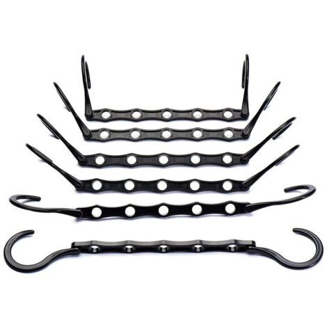 AlwaysH DAY Lot de 10 Cintres Magiques Organisateur de Cintre Garde-Robe Rangement pour Vêtements Gain de Place dans Les Placard Noir 38CM (1/5)