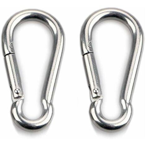 VURAHOME - 2pcs Mousqueton de Fixation pour Charges Lourdes, Sports, Chiens de Serrure, Hamac Balançoire, en Acier Inoxydable 304, 8mm Épaisseur