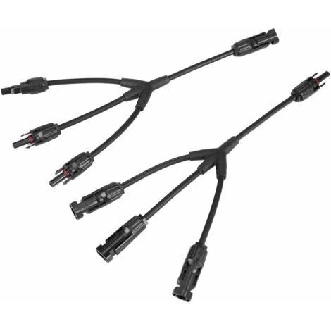 VURAHOME - Une Paire Y Type 1 à 3 Connecteurs de Branchement Connecteur de Câble Panneau Solaire Forme Y Mâle Femelle M/FFF et F/Mmm Câble d'extension Adaptateur PV (1/5)
