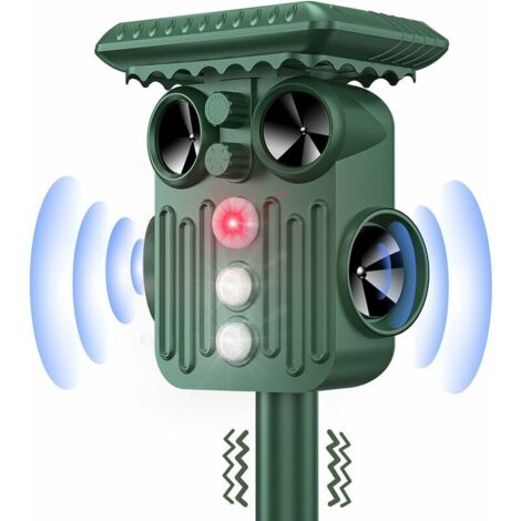 VURAHOME - Répulsif Chat Exterieur, Ultrason Solaire Répulsif Chat Avec Flash Led, Ip66 Étanche Ultrason Animaux Solaire Pour Chats, Chiens, Oiseaux, Souris, Serpent (1/5)