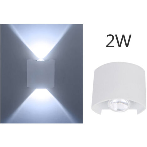 VURAHOME - Applique Murale Led En Aluminium Applique Murale Lumineuse Ascendante Et Descendante Interieur Coquille Blanche Courbee Lumiere Blanche 2W (1/5)