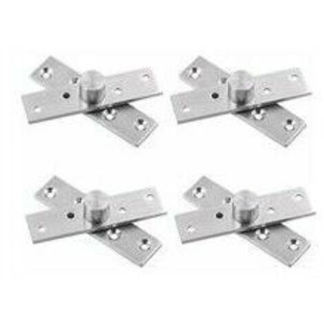 VURAHOME - Charnières Pivot Porte à Rotation Cachée de 360 Degrés 4 PCS Pivot Hinge for Door Charnière de Porte Supérieure Inférieure en Bois à Charnière en Acier Inoxydable épaissies pour Armoire Fen (1/5)