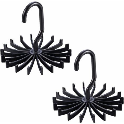 VURAHOME - Cintre Rotatif À Cravate Porte-Cravate Foulard Cintre Écharpe Ceinture Gain De Place Support De Ceinture Rotatif À 360 ° Organisateur Suspendu Support D'Organisateur Rotatif Réglable (1/5)