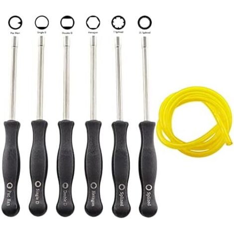 VURAHOME - Jeu de tournevis Tuyaux pour carburateur, outil de réglage 6 pièces adaptable Husqvarna 125 135 136 137 141 142 235 235e 236 236e 240 240e 435 435e 440e de McCulloch Partner Poulan Walbro R (1/3)