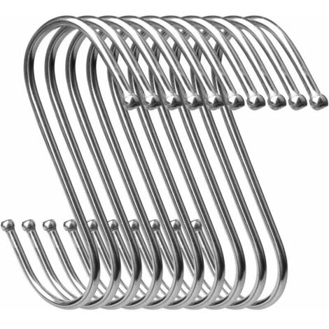 VURAHOME - 10 Pièces Crochets Suspendus, 9cm / 3.54 '' Petits Crochets S Multifonctionnels en Acier Inoxydable pour Cuisine, Chambre, Salle de Bains, Bureau,—— (1/5)