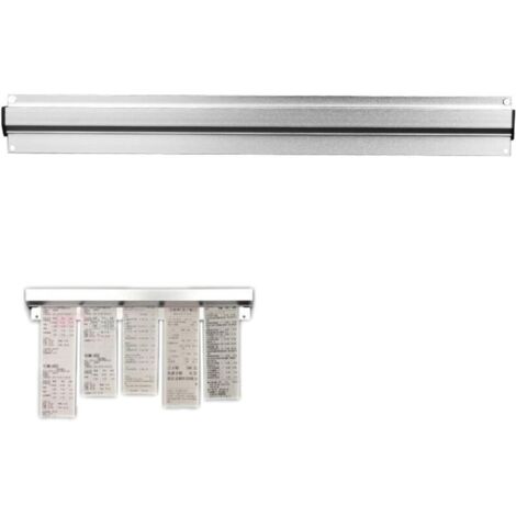 VURAHOME - 35 cm Porte bon de commande, porte bon de commande boule, Rail de fixation pour notes ou recettes, porte commande mural aluminium, porte ticket restaurant, rail ticket (1/5)