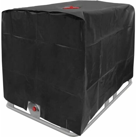 VURAHOME - Bâche de réservoir d'eau, Bâche Couverture Réservoir IBC pour Cuve 1000L, Capôt de Protection Container Citerne Eau, Anti-poussière Anti-UV Anti-Pluie, 120x100x116cm ( noir) (1/5)