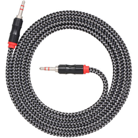 Cable D'Extension Audio De 2 Metres Cable Jack 3,5 Mm Male A Male Cable Aux 3.5 Mm Cable D'Extension Audio Cordon Tresse Pour Ordinateur (1/5)