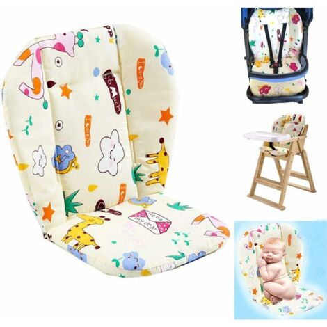 VURAHOME - Coussin chaise haute bébé, rehausseur bébé/coussin chaise haute, joli coussin chaise haute, motifs animaux, doux double face, (1/5)