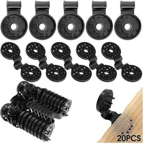 VURAHOME - Pince de filet d’ombrage de bon augure, clips de fixation de filet de dissimulation et d’ombrage, clip spécial avec gromme (20pcs) (1/3)