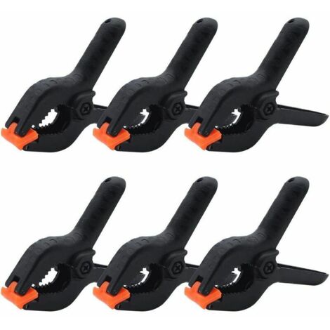 Lot de 6 pinces ressort en plastique Ouverture maximale jusqu' 4 pinces ressort haute rsistance pour la fixation des studios de travail du bois et de photographie - Longueur des pinces bois 6,3 cm, (1/3)