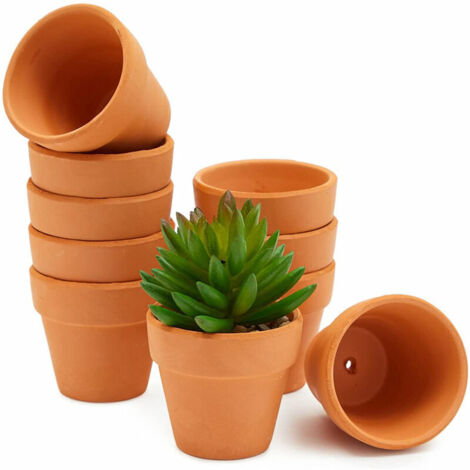 VURAHOME - Lot de 10 Pot de Succulent en Terre Pots de Fleurs en Argile avec Trou de Drainage pour Intrieur et Extrieur - 4.5cm (1/4)