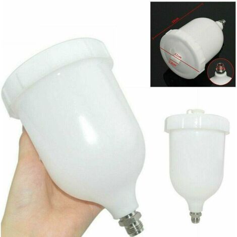 Tasse de pistolet de pulvérisation, pot de tasse de pistolet de pulvérisation d'air d'alimentation par gravité de 600 ml pour outil de pistolet de pulvérisation de peinture, ajustement de remplacement (1/4)