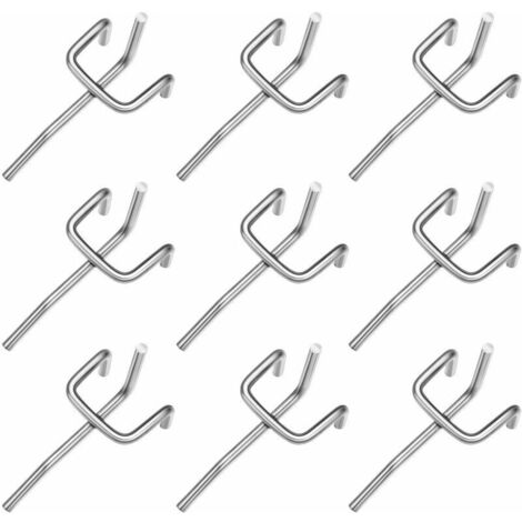 50 pcs Crochets pour panneaux perfors Crochets en mtal pour Panneau perfor accessoires pour panneaux perfors crochets de garage Organisation doutils, (1/5)