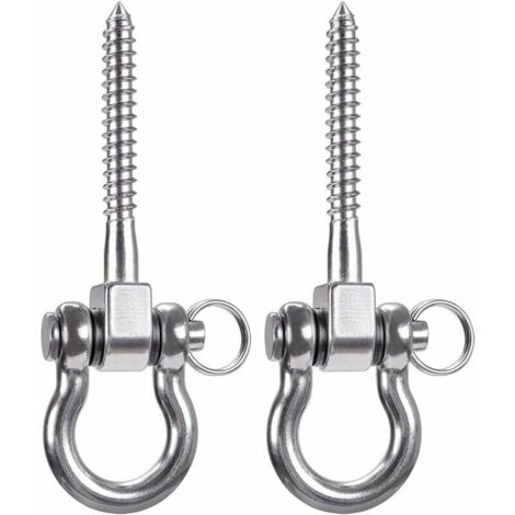 VURAHOME - Lot de 2 crochets de plafond robustes en acier inoxydable 304, capacité de 900 kg, crochets de suspension avec vis pour bois, yoga, chaise suspendue, sac de boxe, hamac, fauteuil, roulement