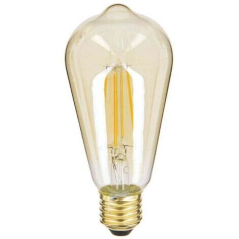 VURAHOME - LED déco Edison Vintage au verre ambré, XU, Culot E27, 7W cons. (50W eq.), 806 lumens, Lumière blanc chaud - (1/4)