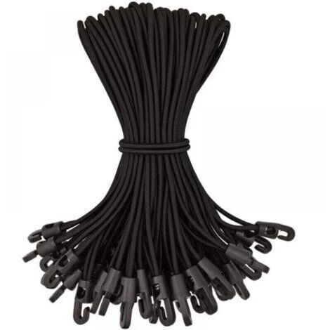 VURAHOME - Pack de de 50 tendeurs élastiques avec crochets, XU, Tendeurs en caoutchouc avec crochets pour bâche de piscine de haute qualité - (1/4)