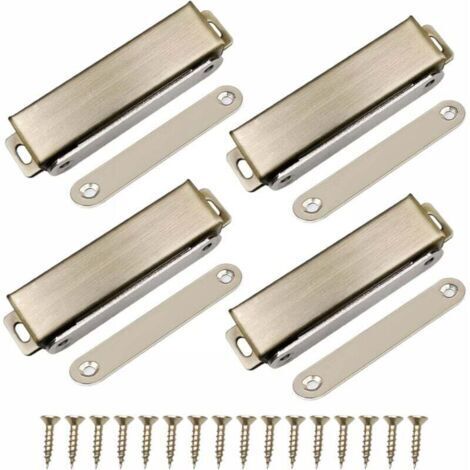 VURAHOME - Serrures magnétiques armoires 4pcs - Ferme-porte inoxydable 40kg - Fixation facile - Durables - Propriétaires de maisons et bureaux (1/4)