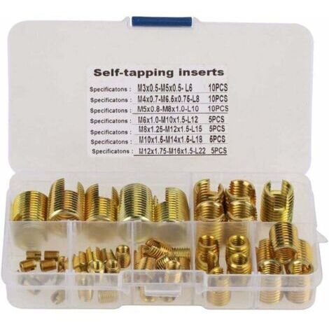 VURAHOME - Inserts De Filetage Autotaraudeur, 50Pcs Inserts Filetés Combinés Auto-Taraudeurs Pour Augmenter La Résistance Du Filetage Pour Industrie De La Transformation Des Métaux (1/5)